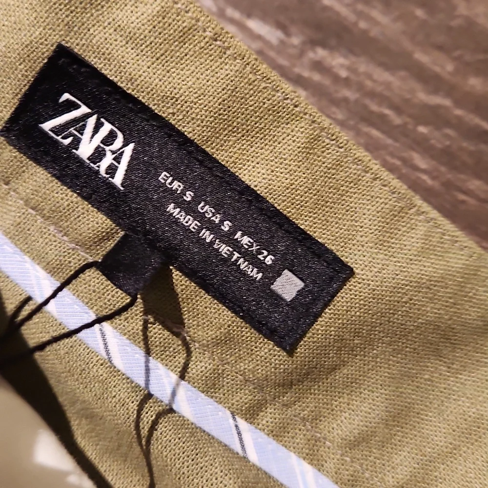 ❤️ NWT! ZARA HIGH RISE PLEATED TAPERED LEG LINEN BLEND PANTS / TROUSERS, SMALL